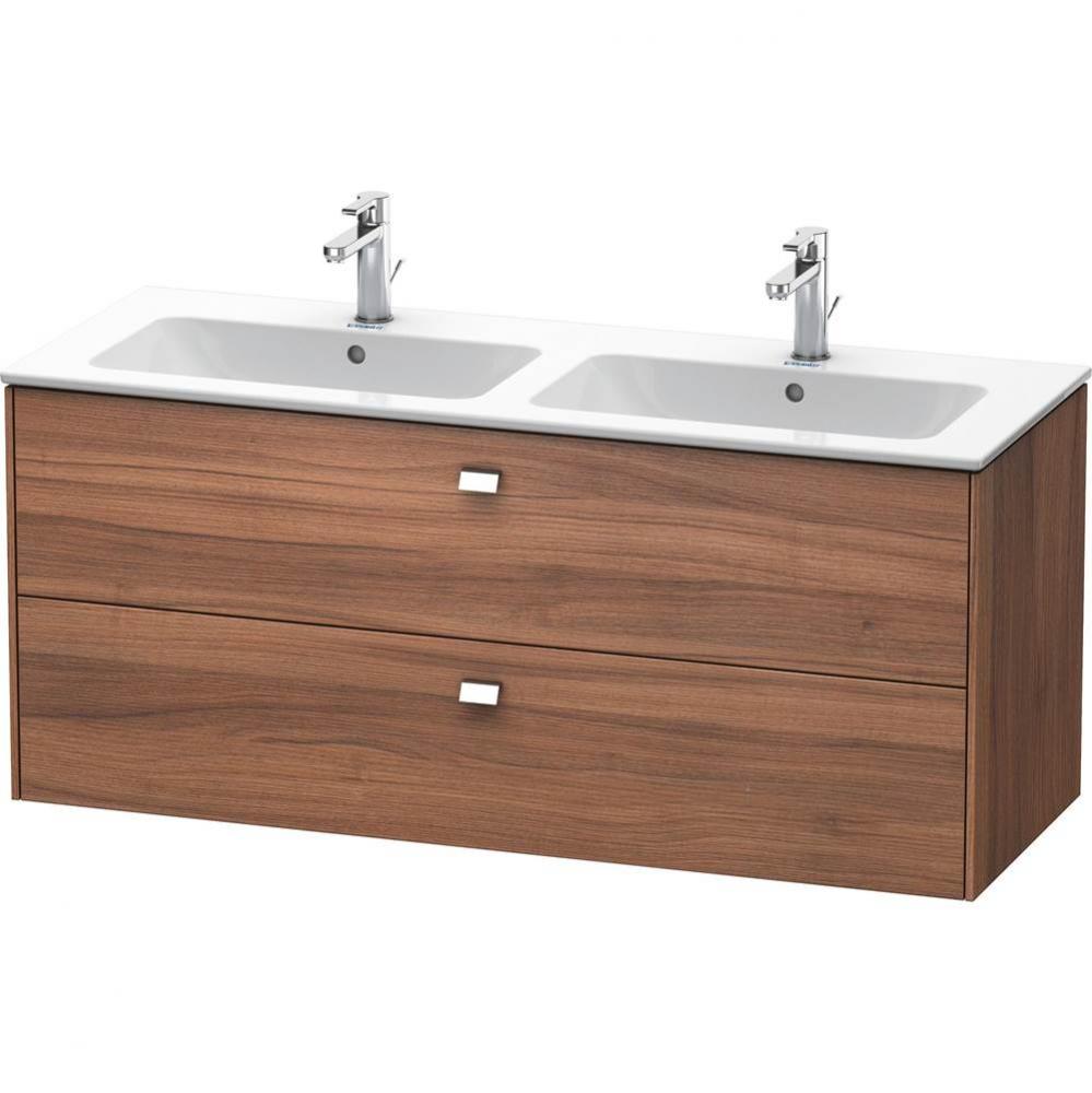 Brioso Two Drawer Wall-Mount Vanity Unit Walnut