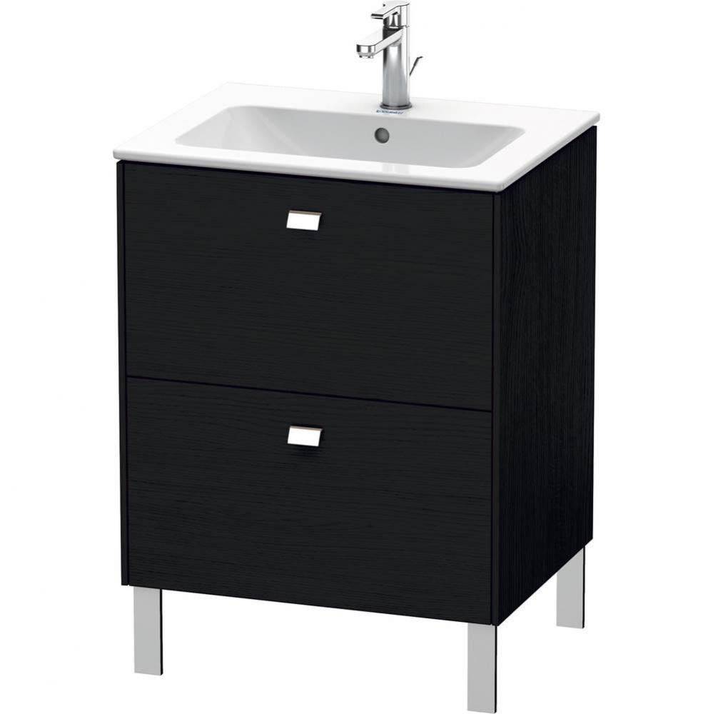 Brioso Two Drawer Floorstanding Vanity Unit Oak Black