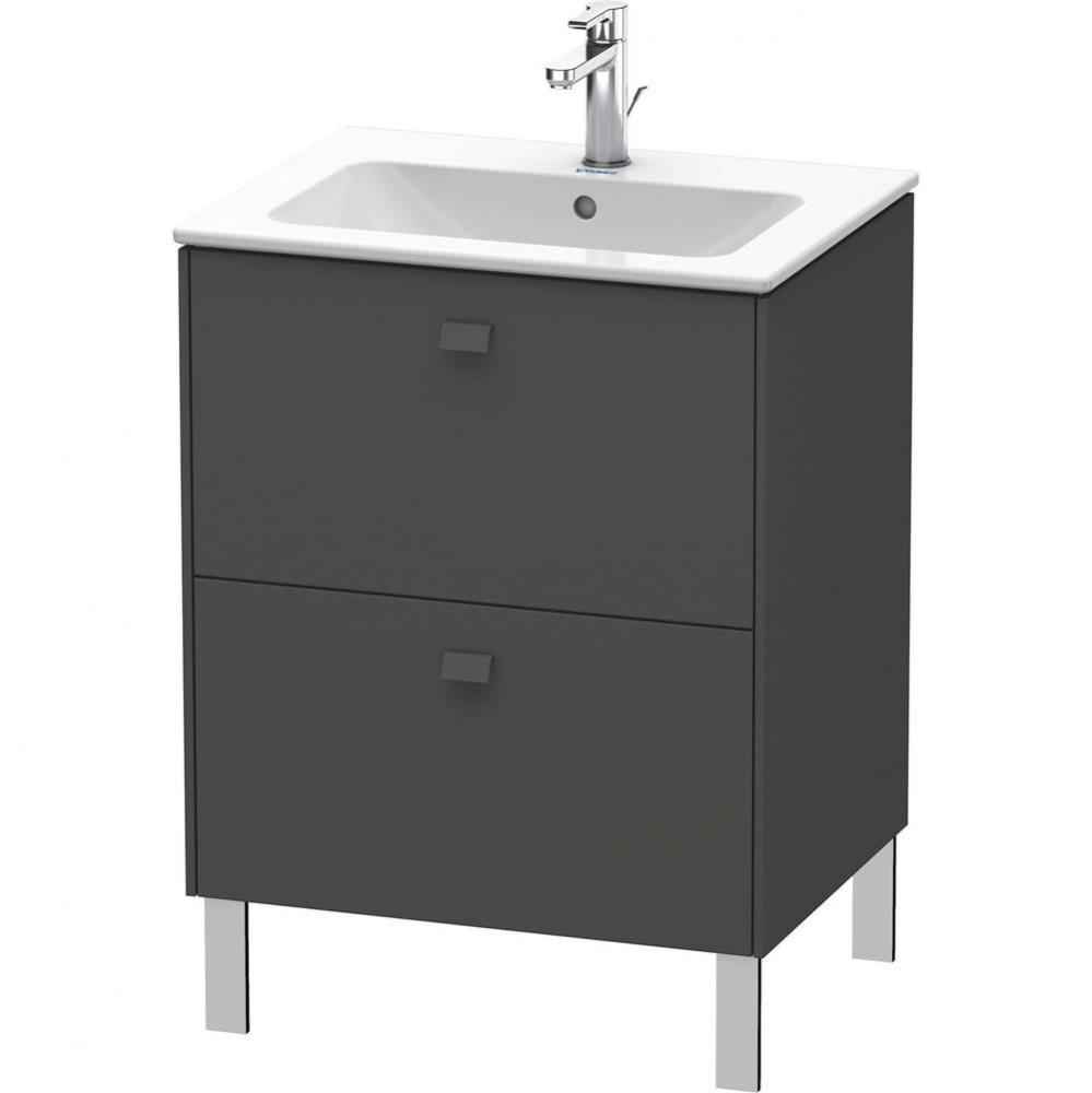 Brioso Two Drawer Floorstanding Vanity Unit Graphite