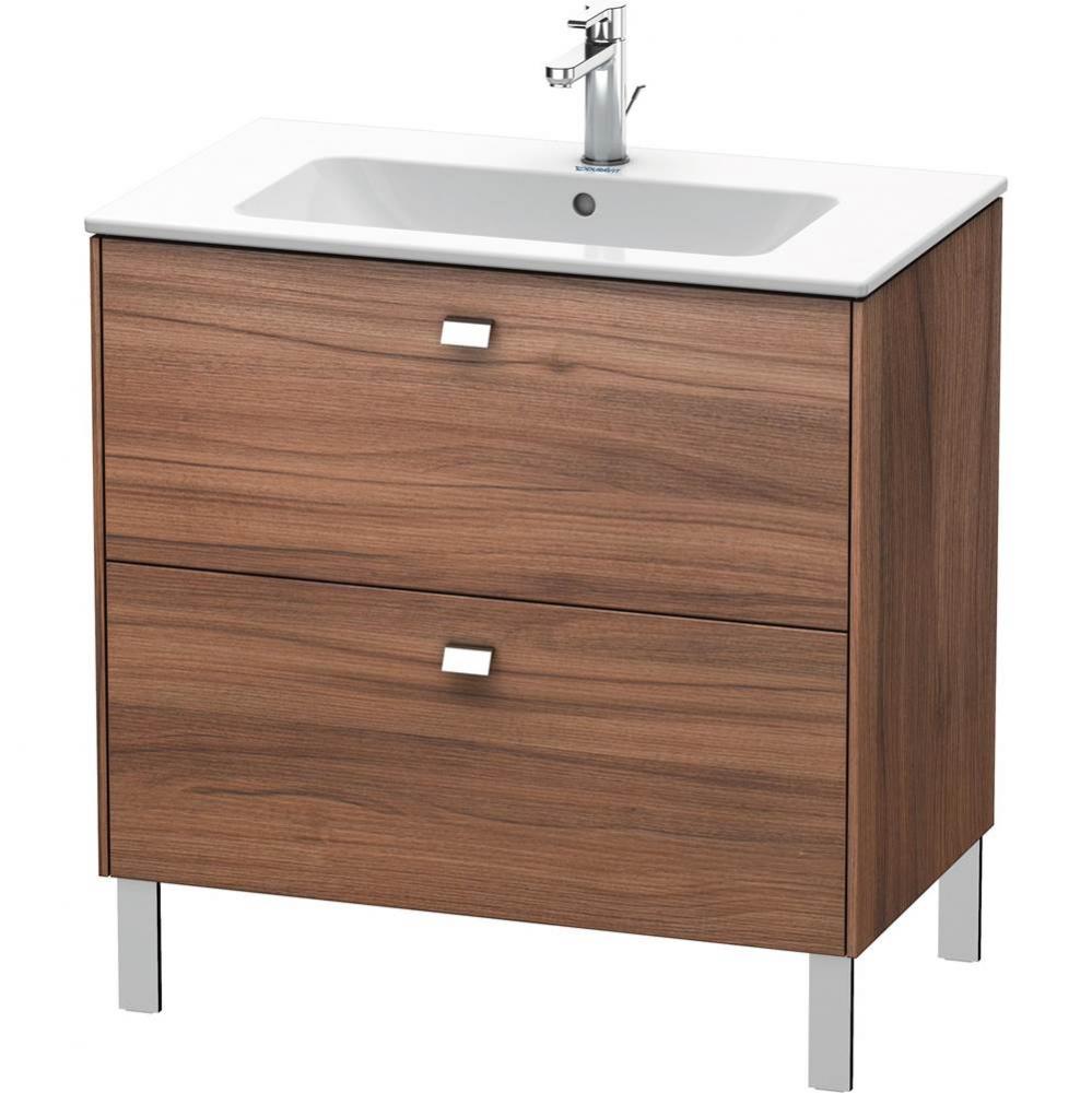 Brioso Two Drawer Floorstanding Vanity Unit Walnut