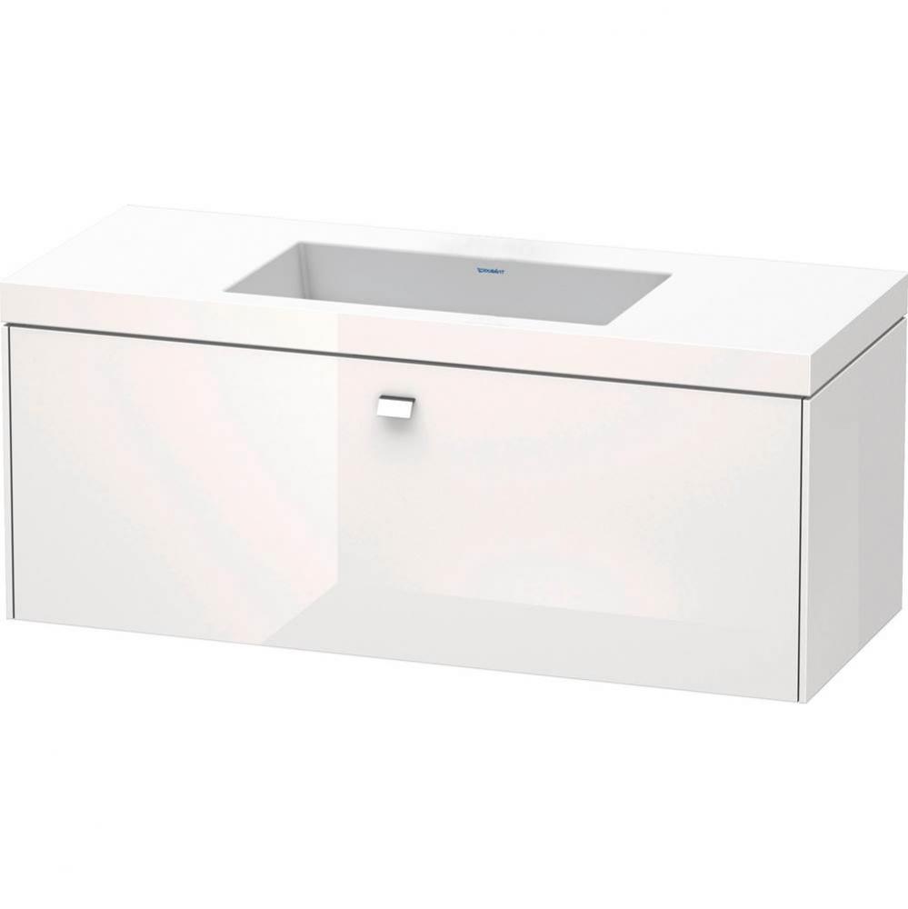 Brioso One Drawer C-Bonded Wall-Mount Vanity Kit White