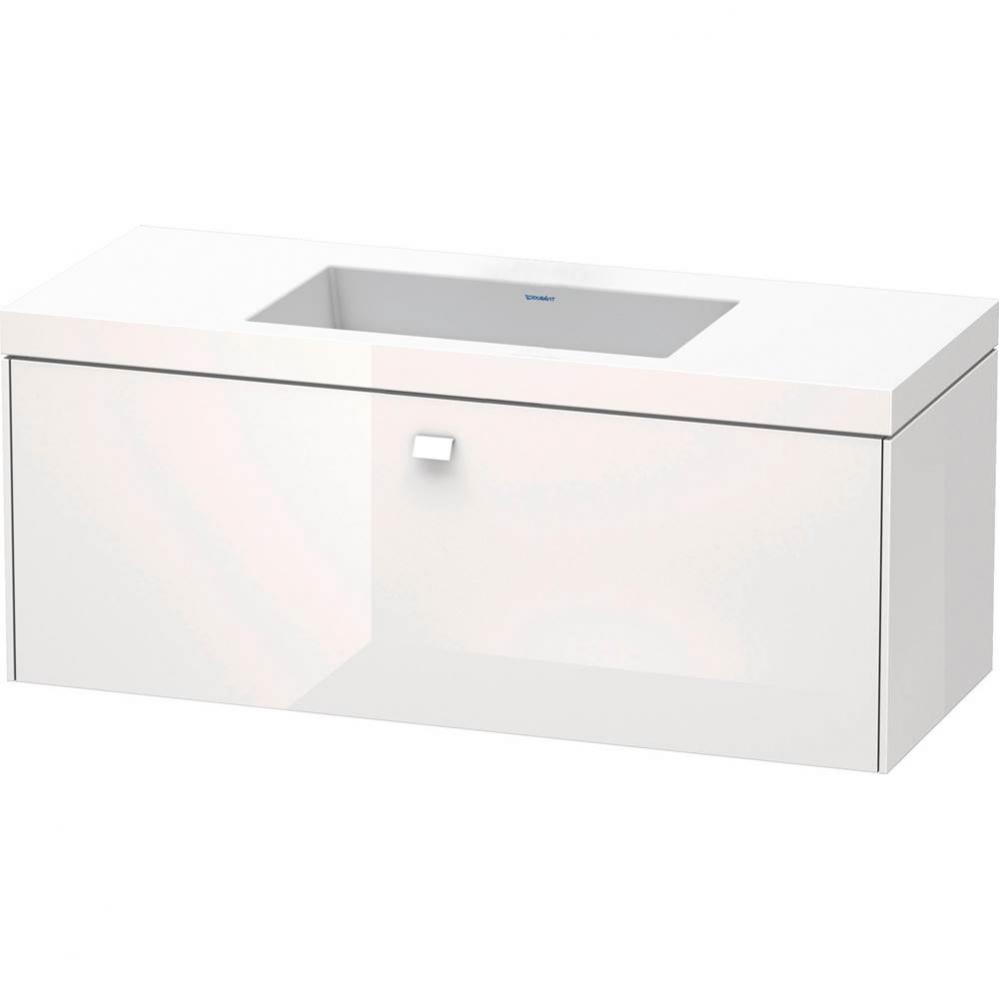 Brioso One Drawer C-Bonded Wall-Mount Vanity Kit White