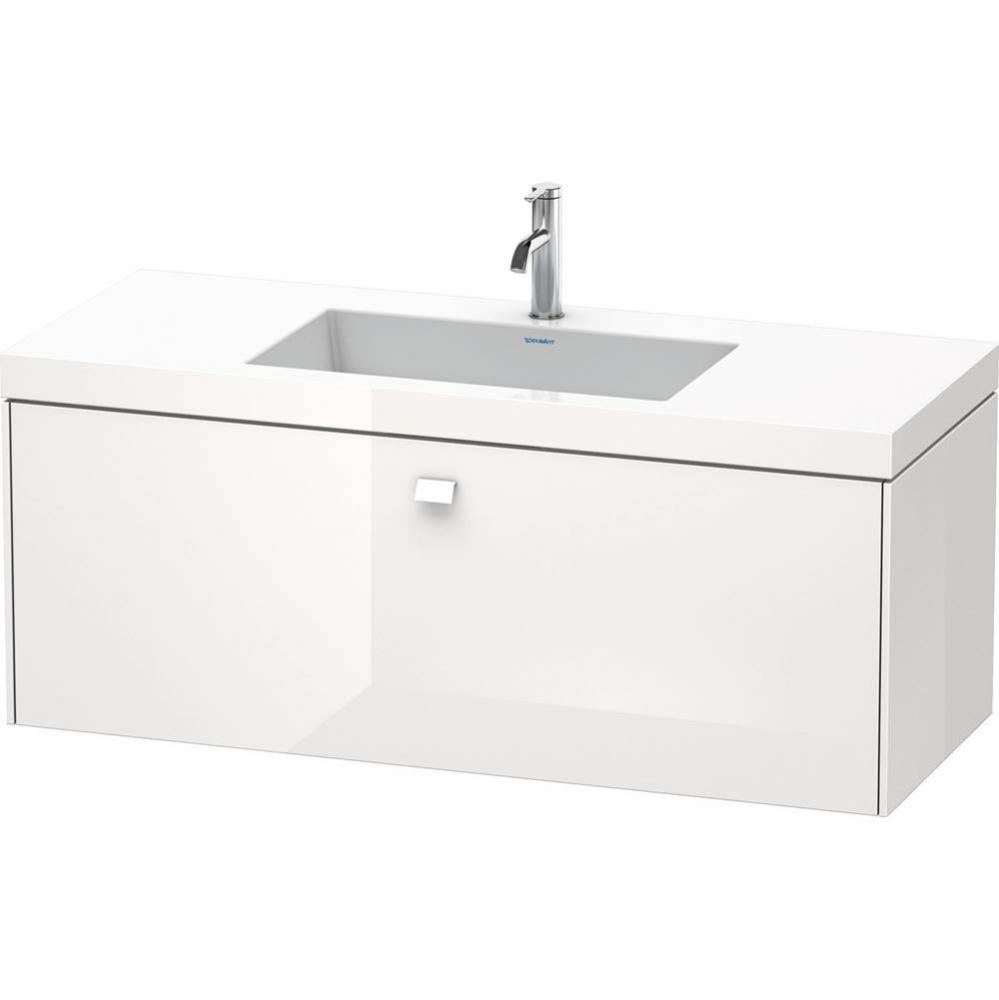 Brioso One Drawer C-Bonded Wall-Mount Vanity Kit White