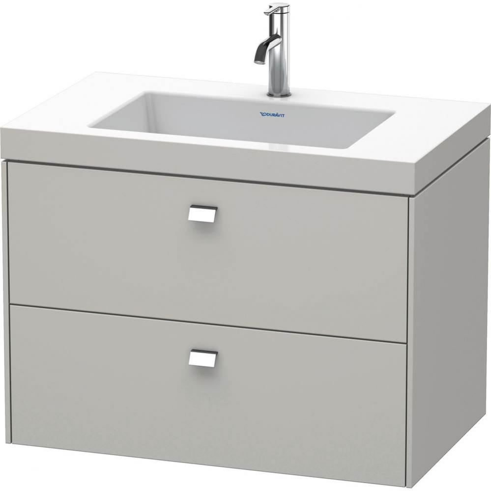 Brioso Two Drawer C-Bonded Wall-Mount Vanity Kit Concrete Gray