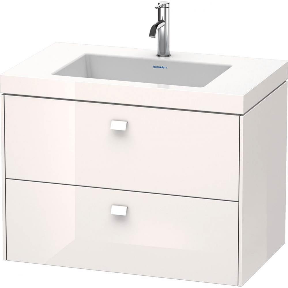 Brioso Two Drawer C-Bonded Wall-Mount Vanity Kit White