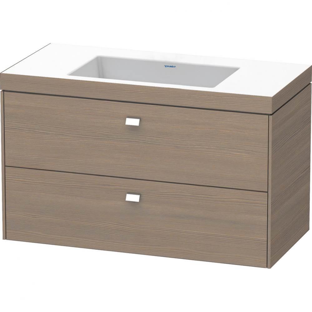 Brioso Two Drawer C-Bonded Wall-Mount Vanity Kit Oak Terra