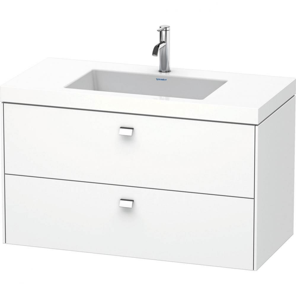 Brioso Two Drawer C-Bonded Wall-Mount Vanity Kit White