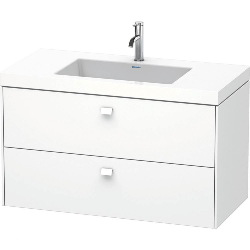 Brioso Two Drawer C-Bonded Wall-Mount Vanity Kit White