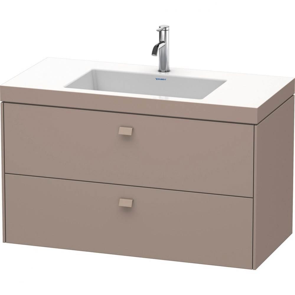 Brioso Two Drawer C-Bonded Wall-Mount Vanity Kit Basalt