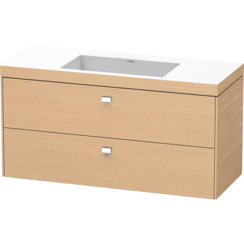 Brioso Two Drawer C-Bonded Wall-Mount Vanity Kit Natural Oak