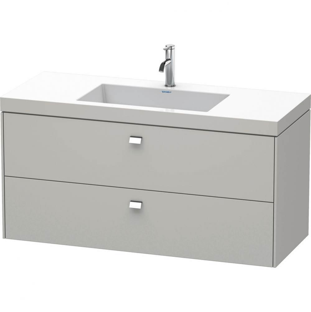 Brioso Two Drawer C-Bonded Wall-Mount Vanity Kit Concrete Gray