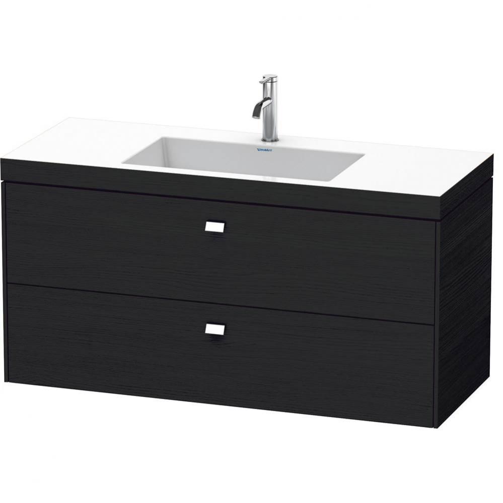 Brioso Two Drawer C-Bonded Wall-Mount Vanity Kit Oak Black