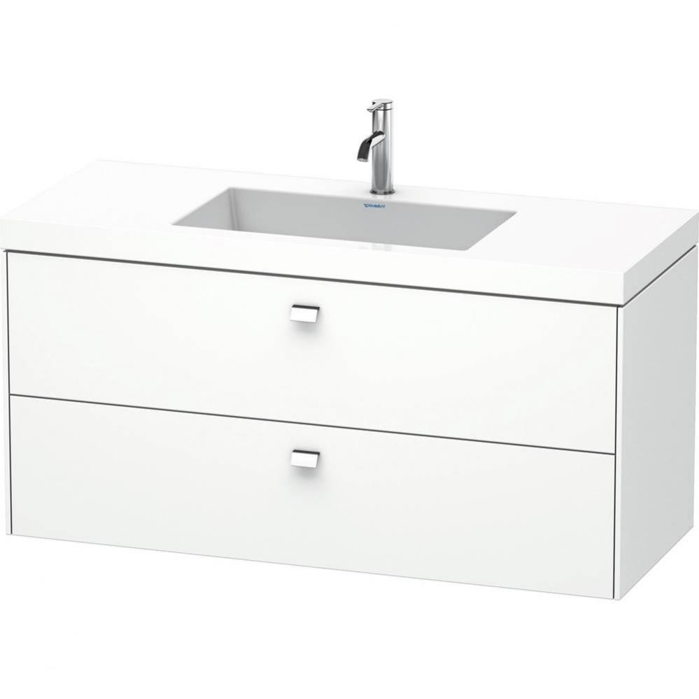 Brioso Two Drawer C-Bonded Wall-Mount Vanity Kit White