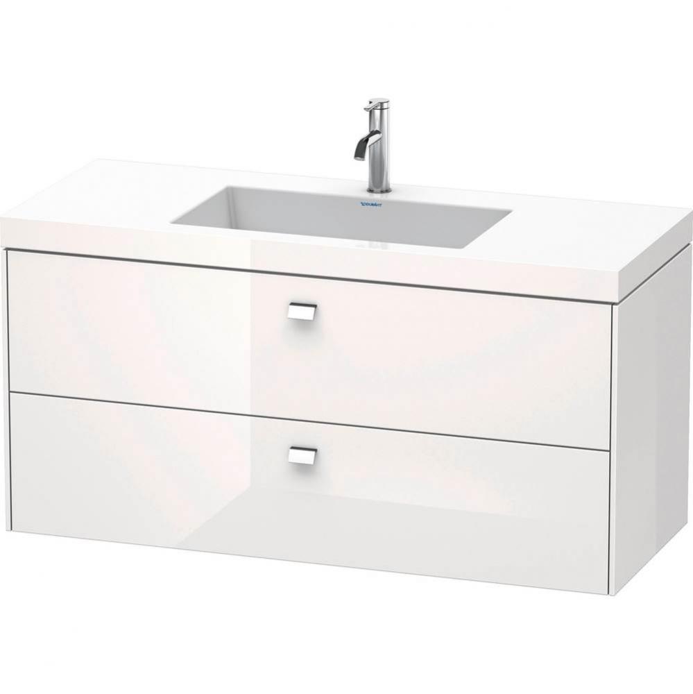 Brioso Two Drawer C-Bonded Wall-Mount Vanity Kit White