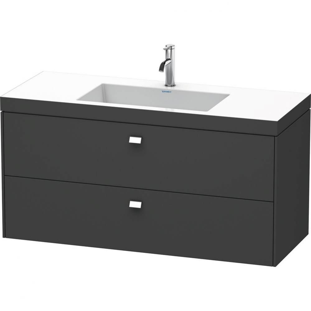 Brioso Two Drawer C-Bonded Wall-Mount Vanity Kit White