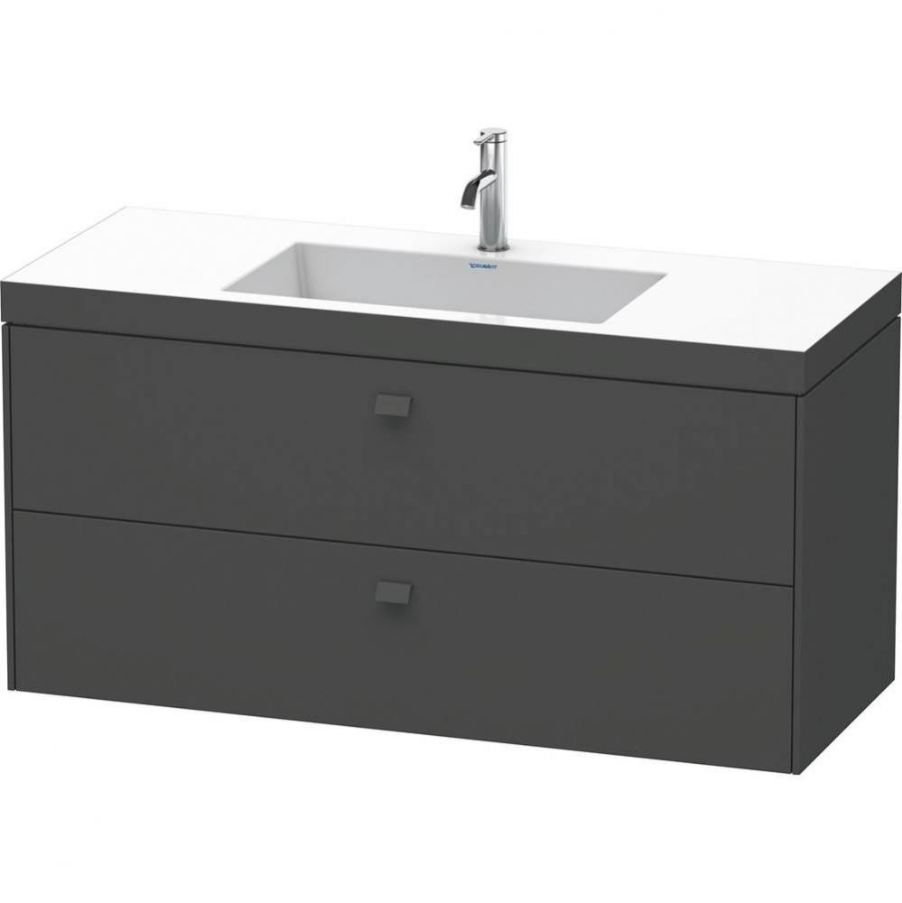 Brioso Two Drawer C-Bonded Wall-Mount Vanity Kit Graphite