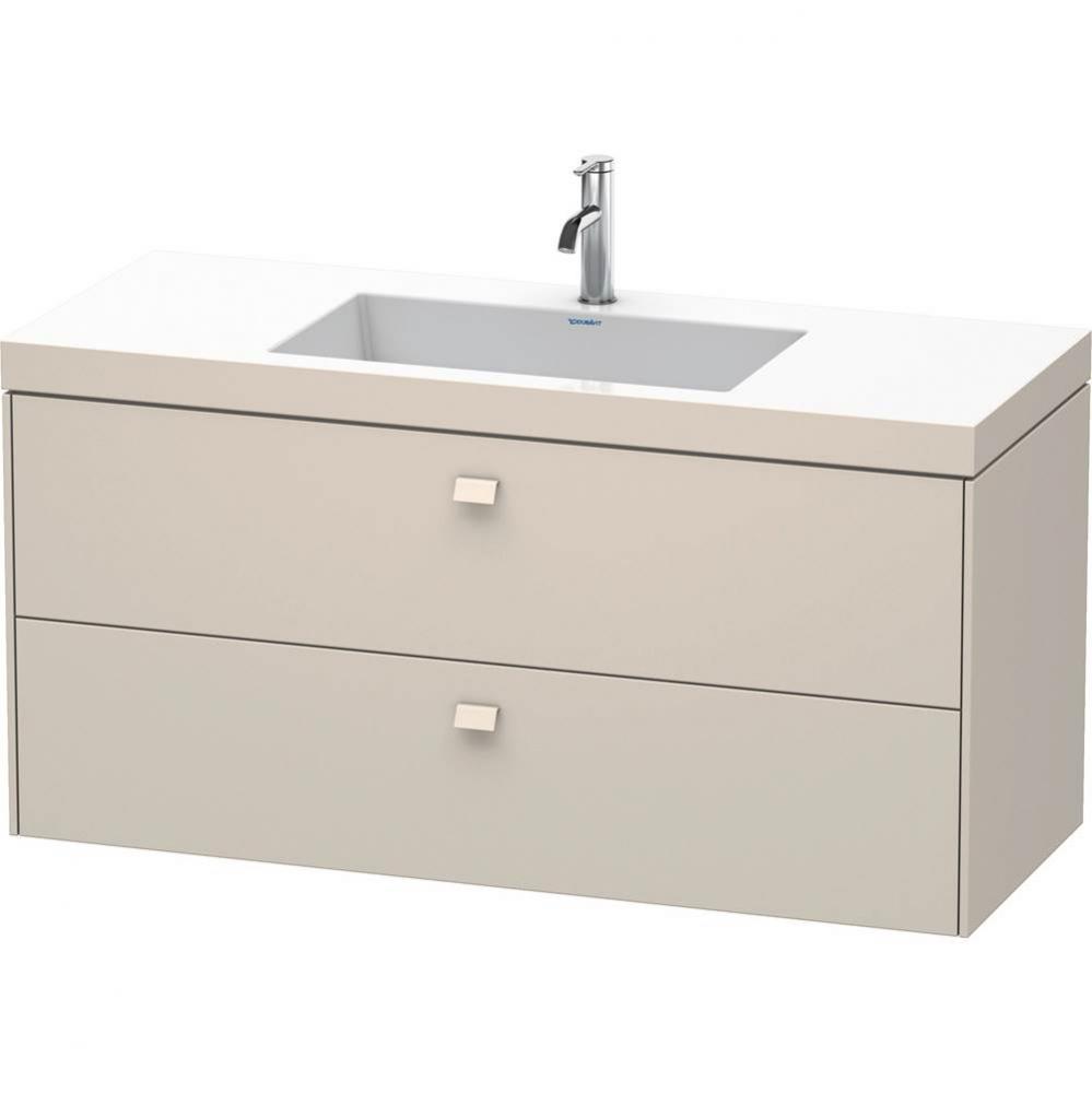 Brioso Two Drawer C-Bonded Wall-Mount Vanity Kit Taupe