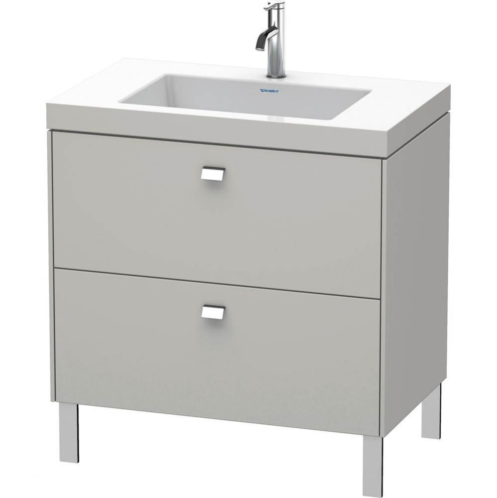 Brioso Two Drawer C-Bonded Floorstanding Vanity Kit Concrete Gray