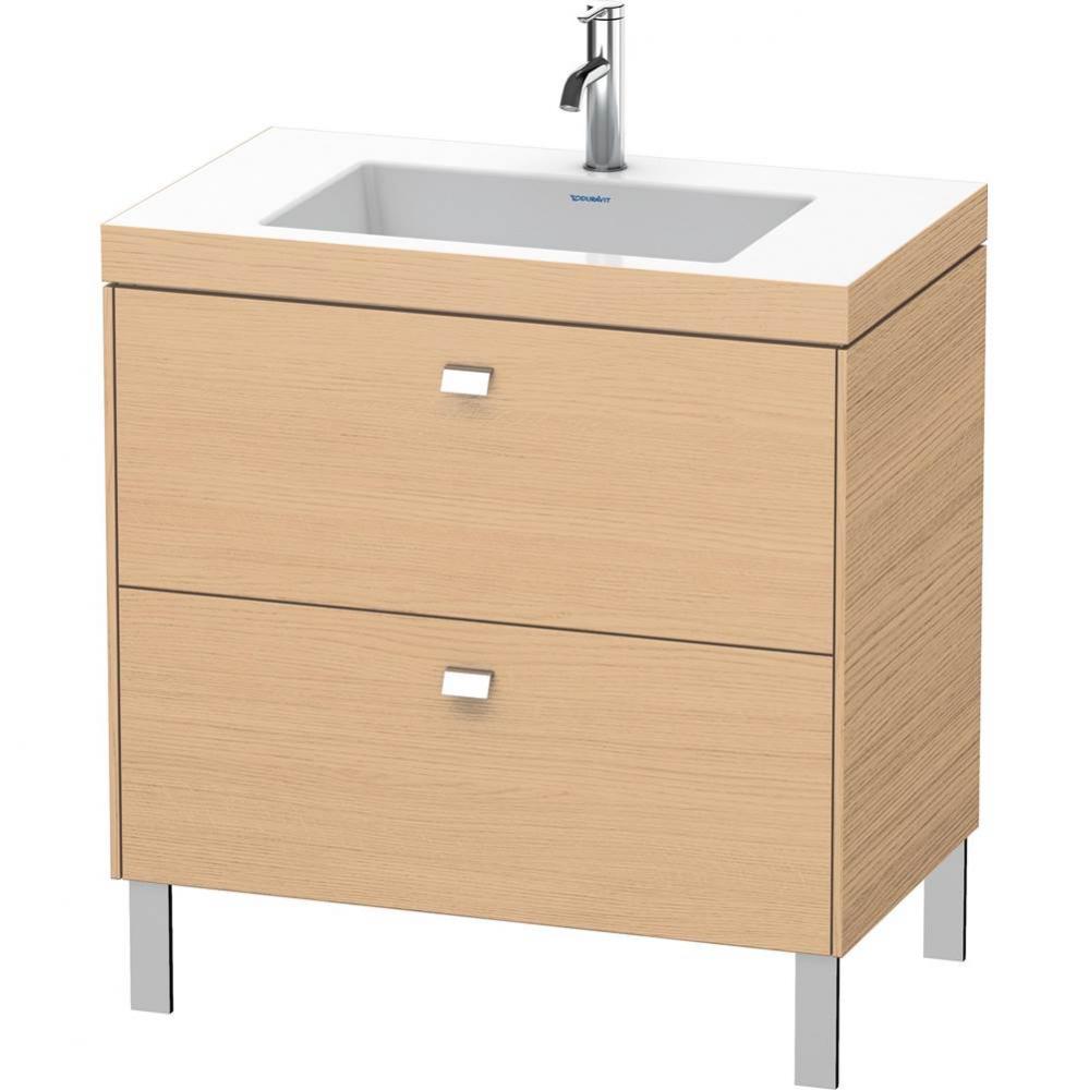 Brioso Two Drawer C-Bonded Floorstanding Vanity Kit Natural Oak