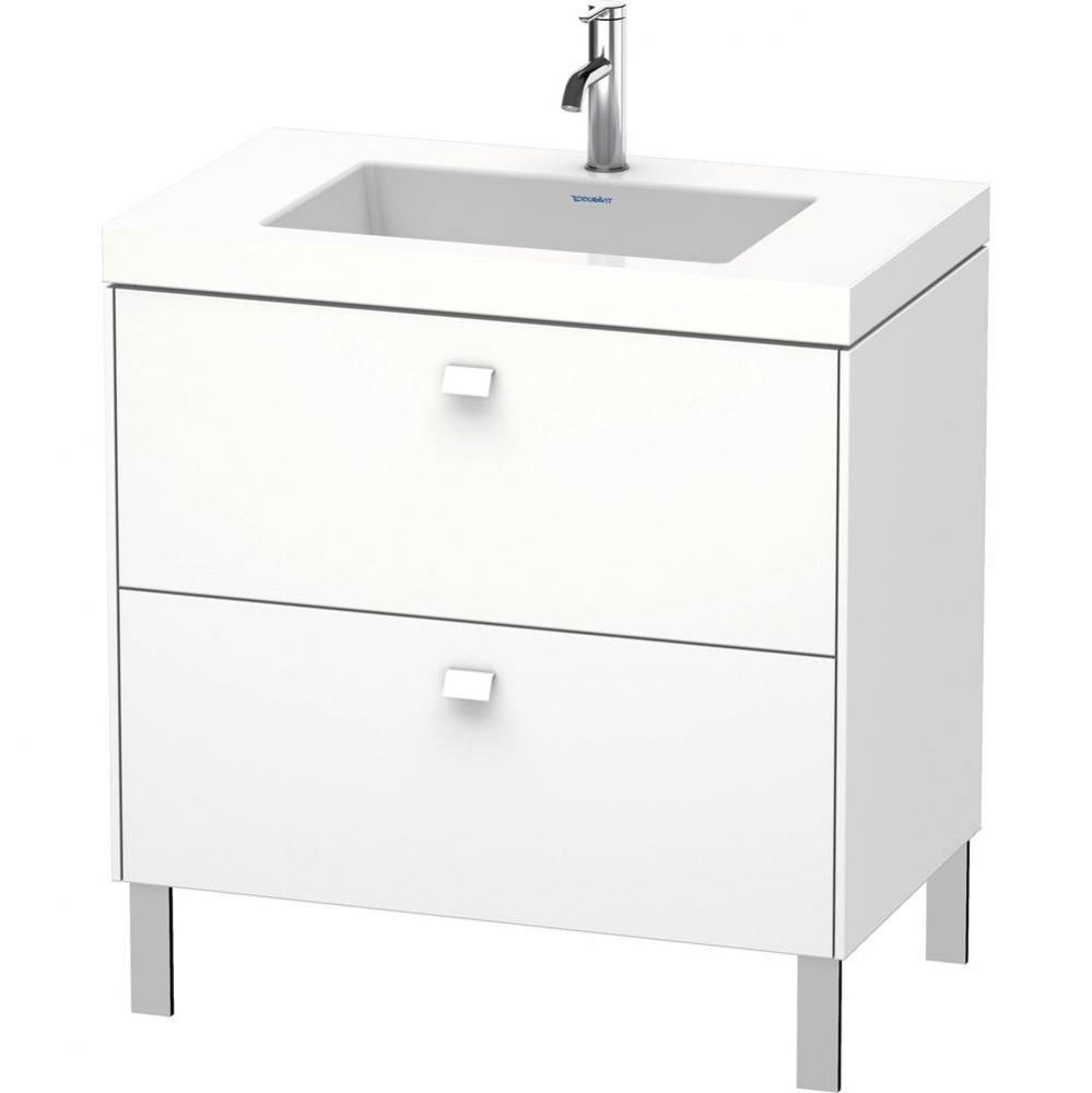 Brioso Two Drawer C-Bonded Floorstanding Vanity Kit White