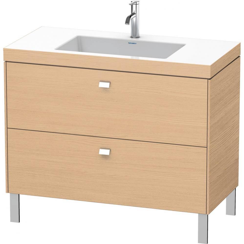 Brioso Two Drawer C-Bonded Floorstanding Vanity Kit Natural Oak