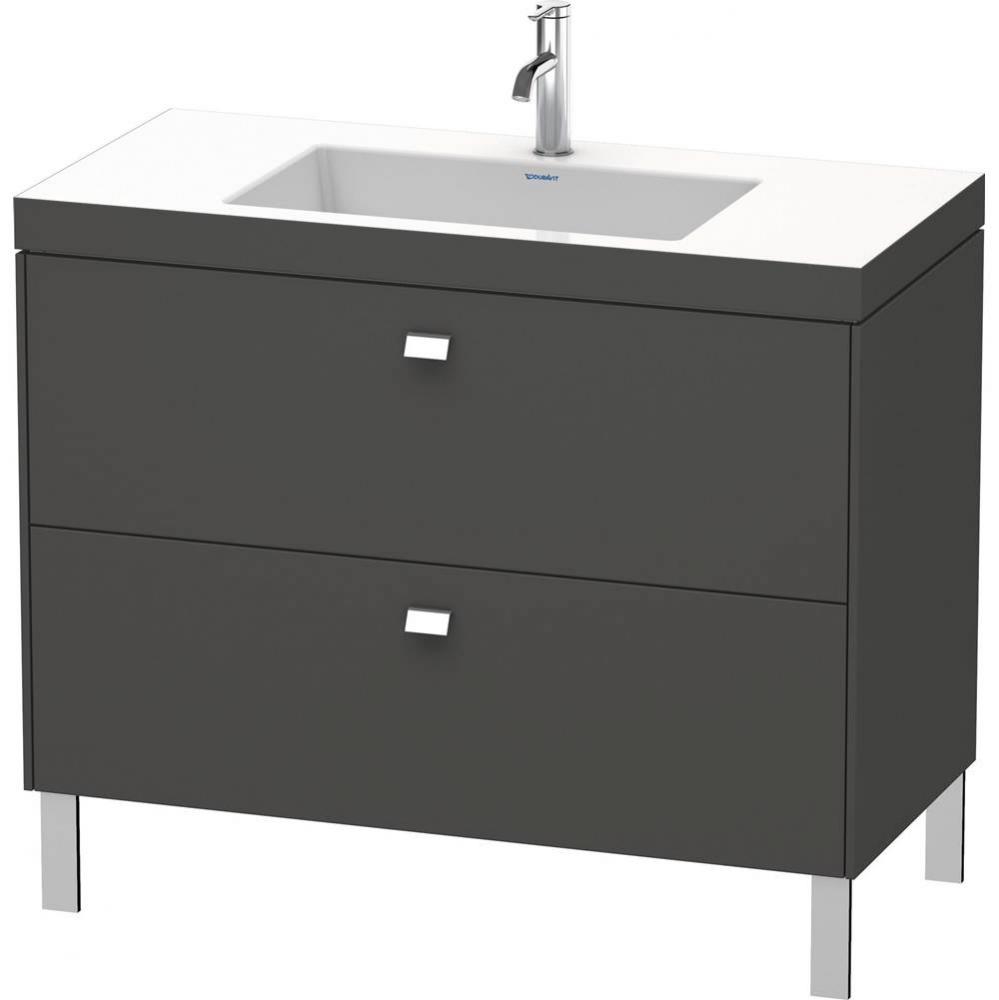 Brioso Two Drawer C-Bonded Floorstanding Vanity Kit Graphite