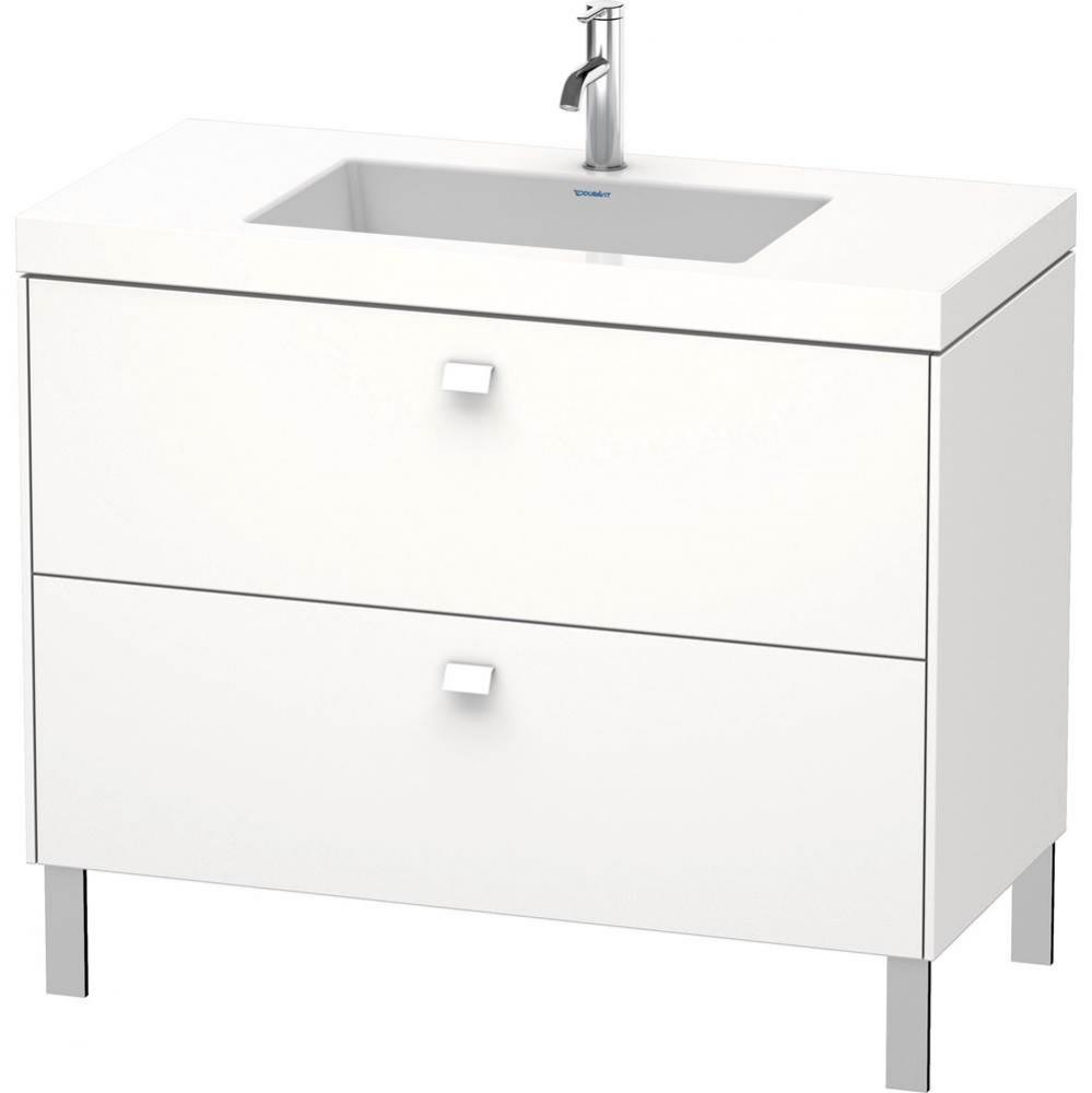 Brioso Two Drawer C-Bonded Floorstanding Vanity Kit White