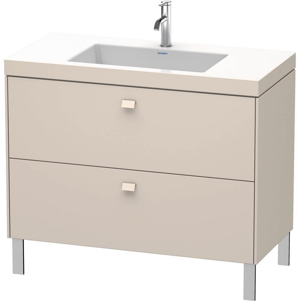 Brioso Two Drawer C-Bonded Floorstanding Vanity Kit Taupe