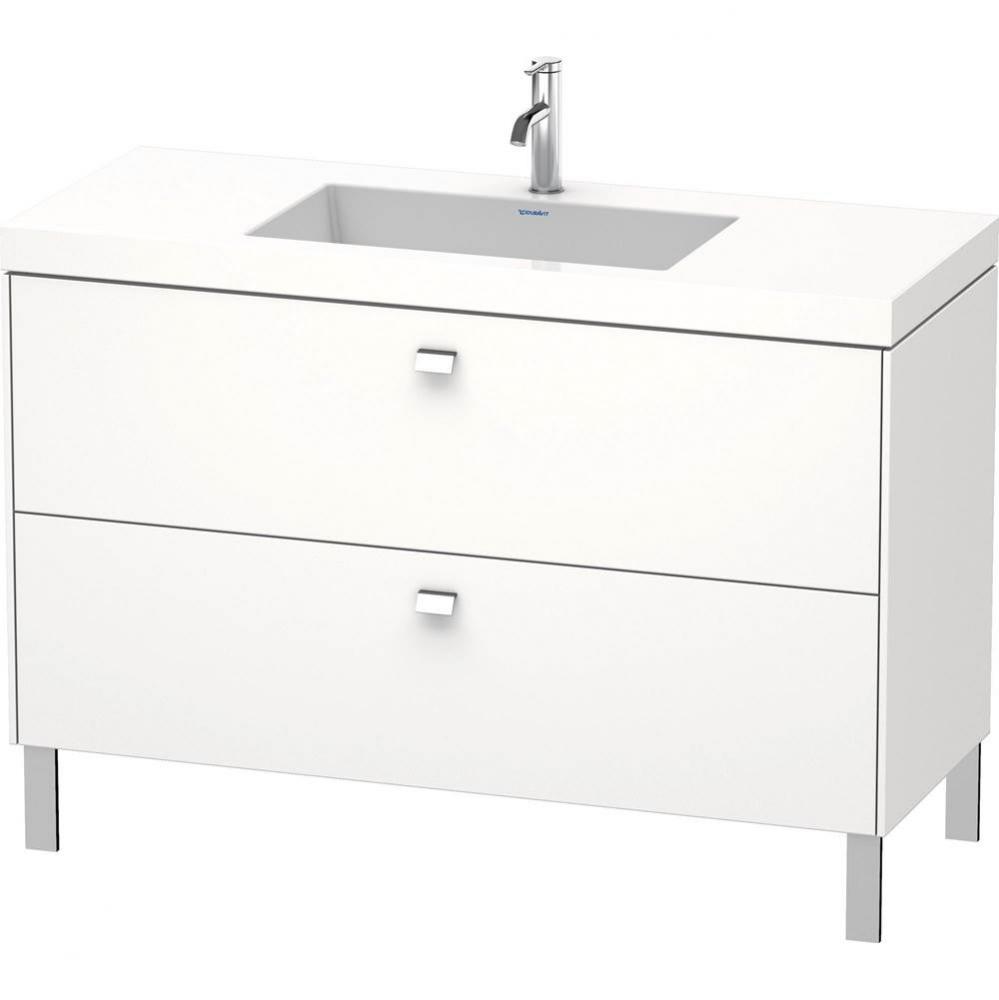 Brioso Two Drawer C-Bonded Floorstanding Vanity Kit White