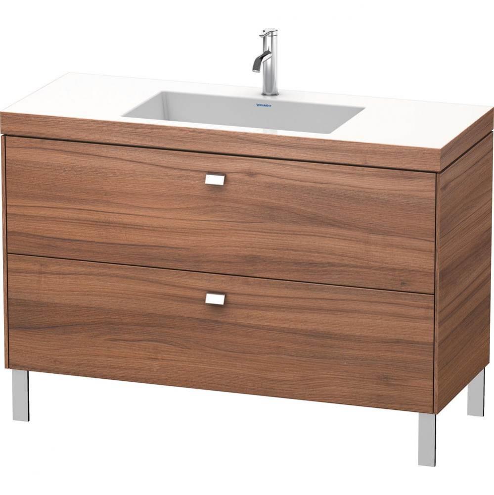 Brioso Two Drawer C-Bonded Floorstanding Vanity Kit Walnut