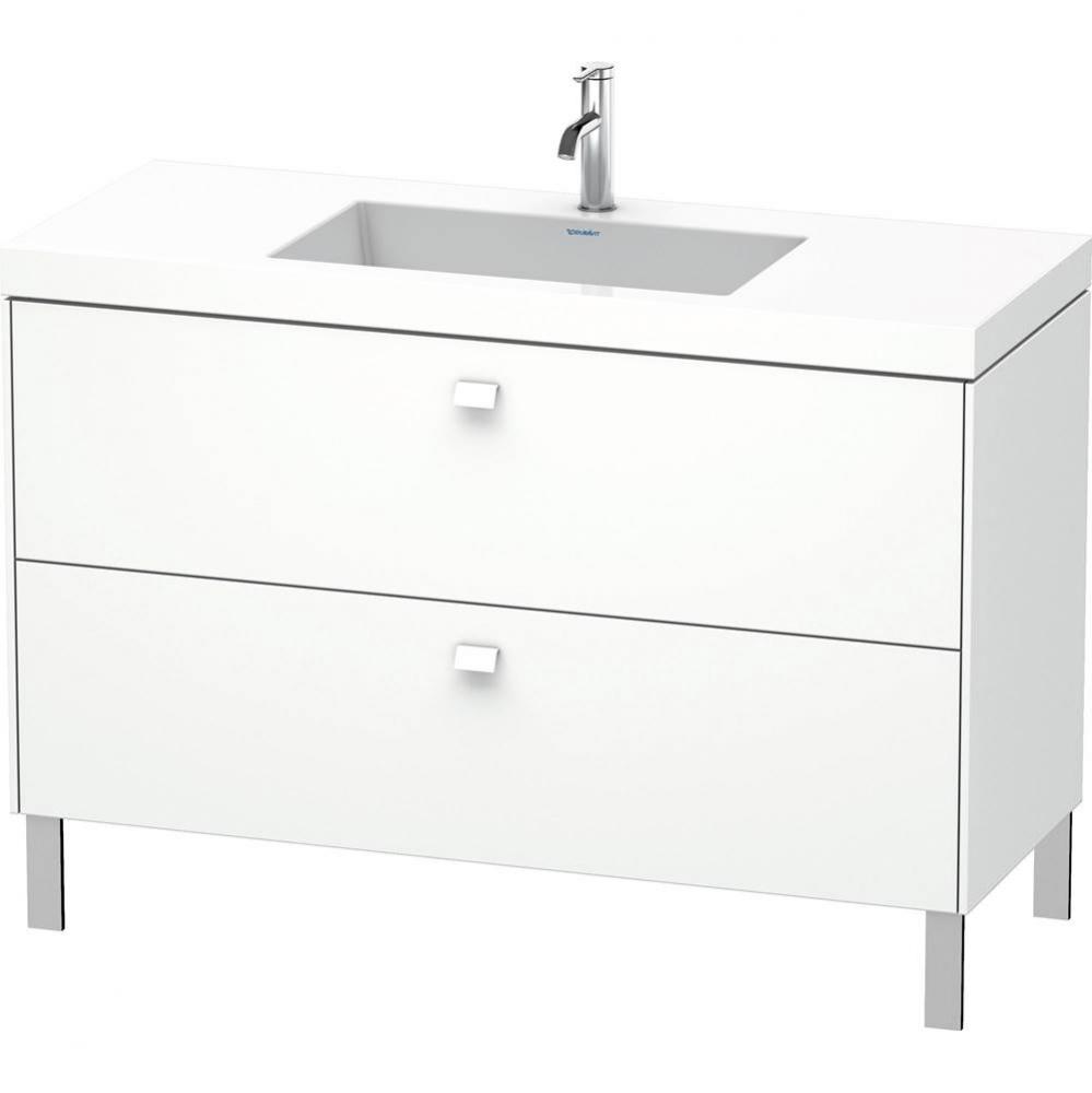 Brioso Two Drawer C-Bonded Floorstanding Vanity Kit White