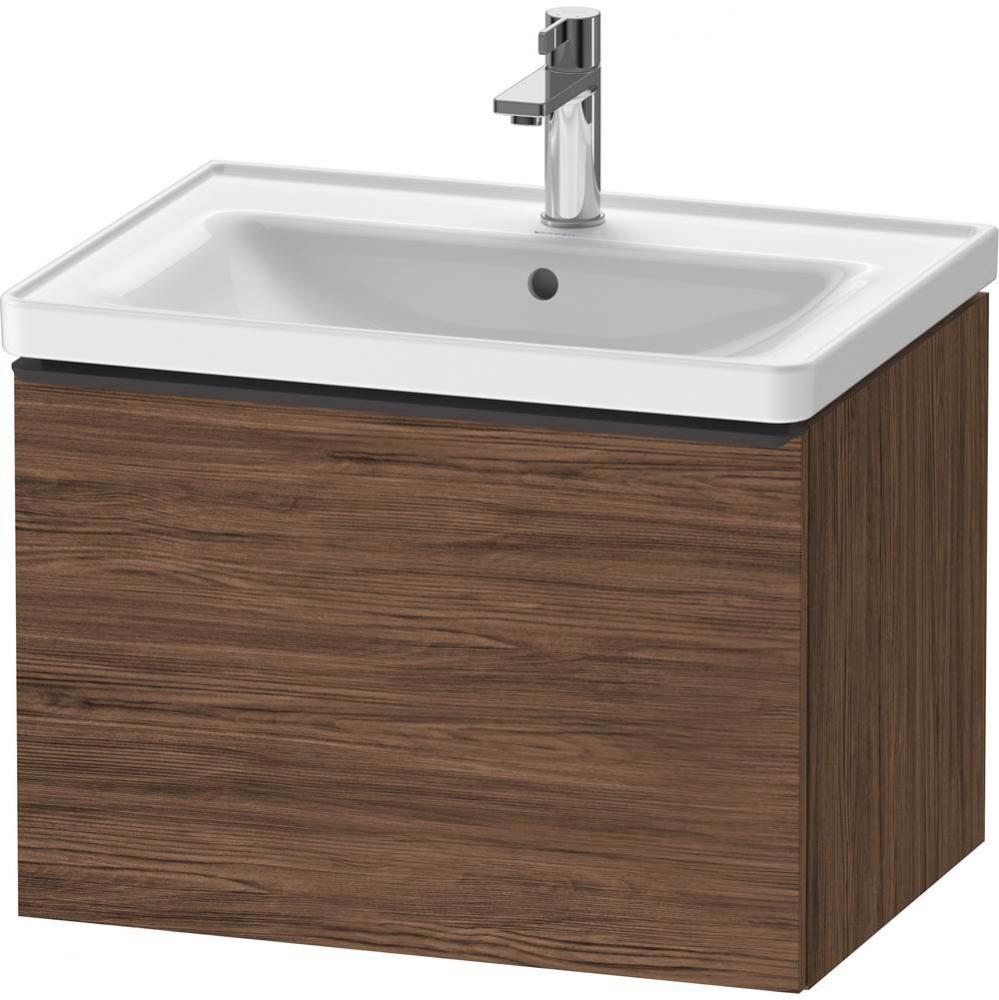 D-Neo One Drawer Wall-Mount Vanity Unit Walnut Dark