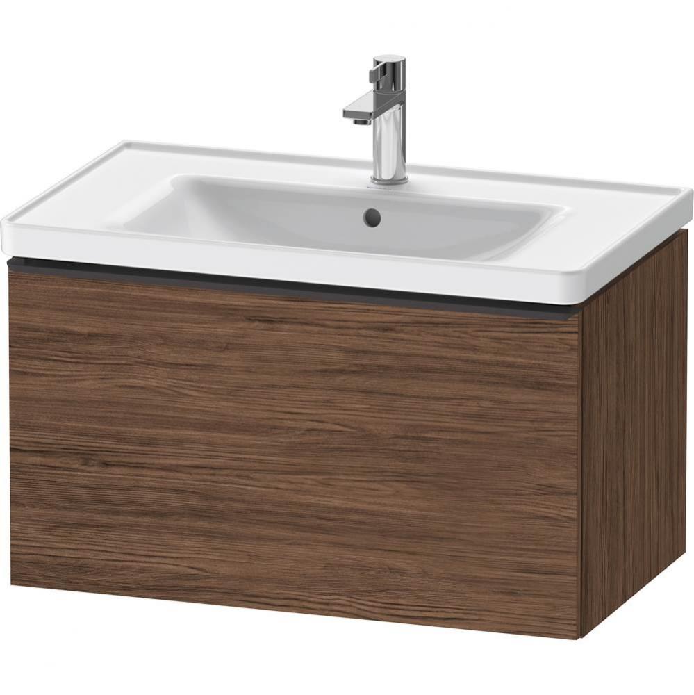 D-Neo One Drawer Wall-Mount Vanity Unit Walnut Dark