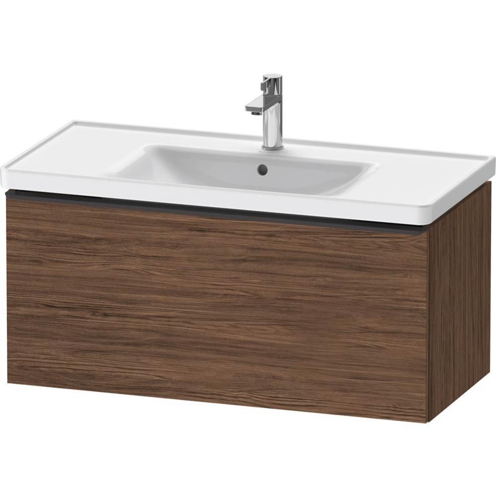 D-Neo One Drawer Wall-Mount Vanity Unit Walnut Dark