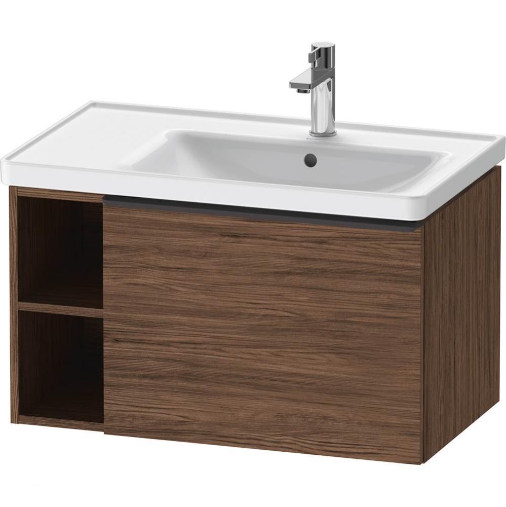 D-Neo One Drawer Wall-Mount Vanity Unit Walnut Dark