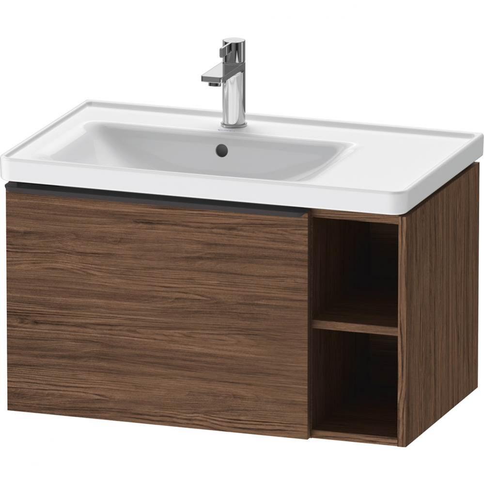 D-Neo One Drawer Wall-Mount Vanity Unit Walnut Dark