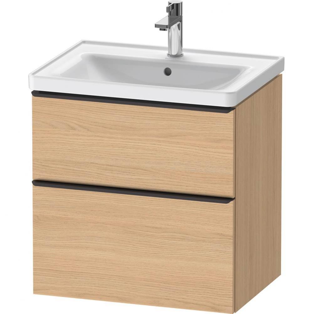 D-Neo Two Drawer Wall-Mount Vanity Unit Natural Oak