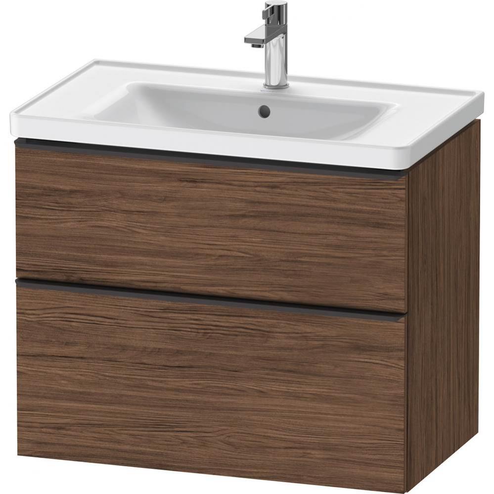 D-Neo One Drawer Wall-Mount Vanity Unit Walnut Dark