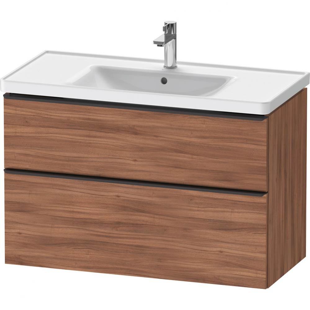 D-Neo One Drawer Wall-Mount Vanity Unit Natural Walnut