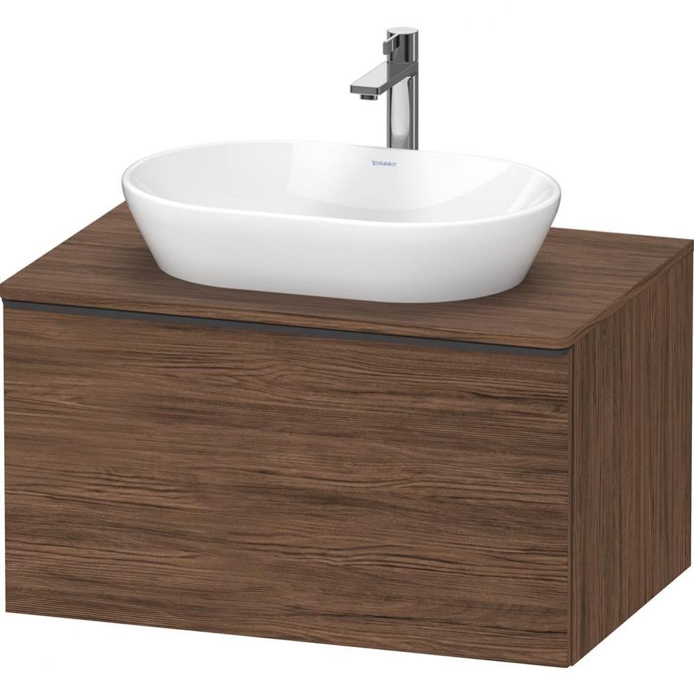 D-Neo One Drawer Wall-Mount Vanity Unit Walnut Dark