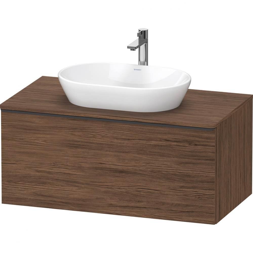 D-Neo One Drawer Wall-Mount Vanity Unit Walnut Dark