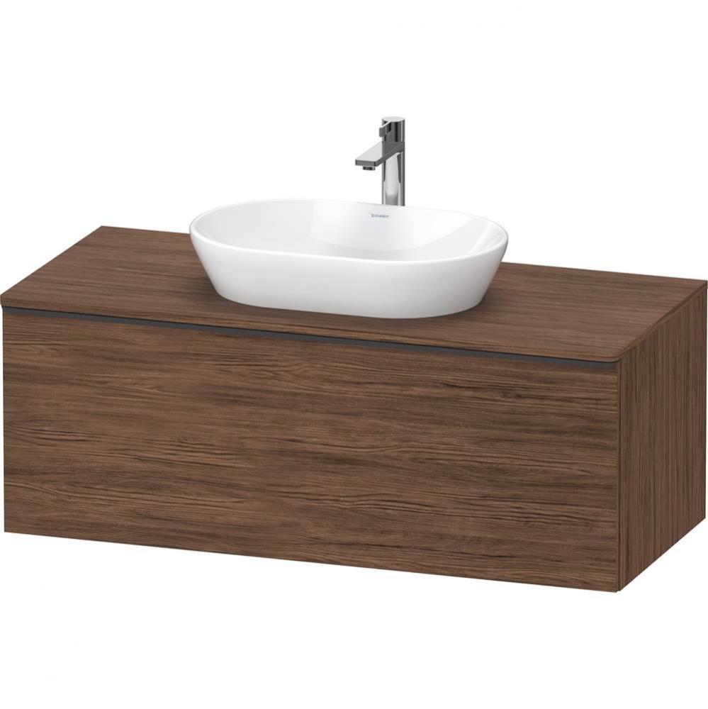 D-Neo One Drawer Wall-Mount Vanity Unit Walnut Dark