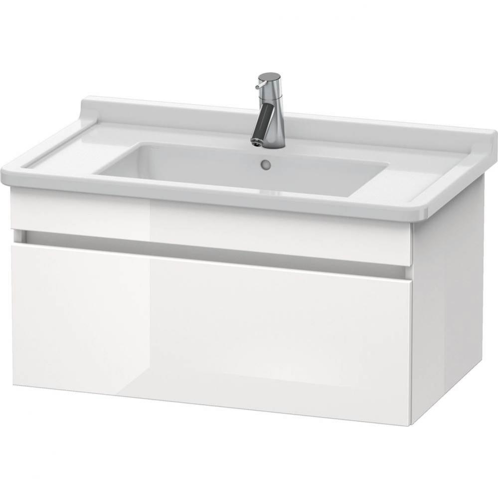 Duravit DuraStyle One Drawer Wall-Mount Vanity Unit Walnut Dark|White