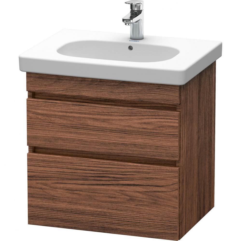 Duravit DuraStyle Two Drawer Wall-Mount Vanity Unit Walnut Dark