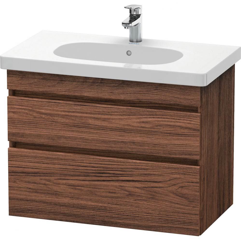 Duravit DuraStyle Two Drawer Wall-Mount Vanity Unit Walnut Dark