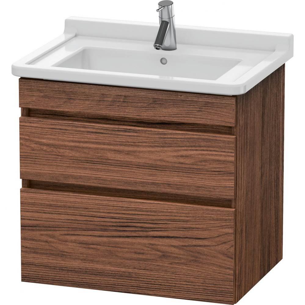 Duravit DuraStyle Two Drawer Wall-Mount Vanity Unit Walnut Dark