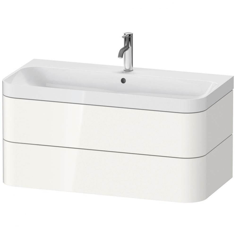 Happy D.2 Plus Two Drawer C-Shaped Wall-Mount Vanity Kit White