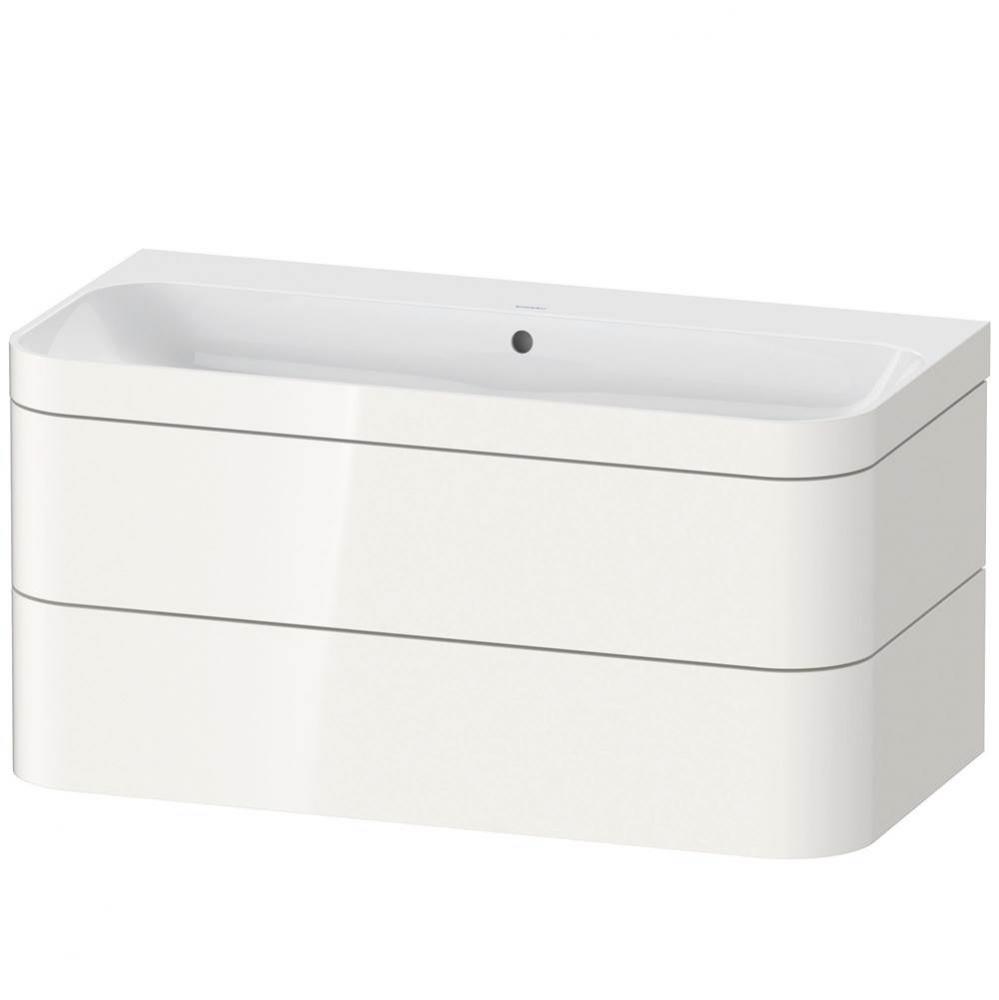 Happy D.2 Plus Two Drawer C-Bonded Wall-Mount Vanity Kit White