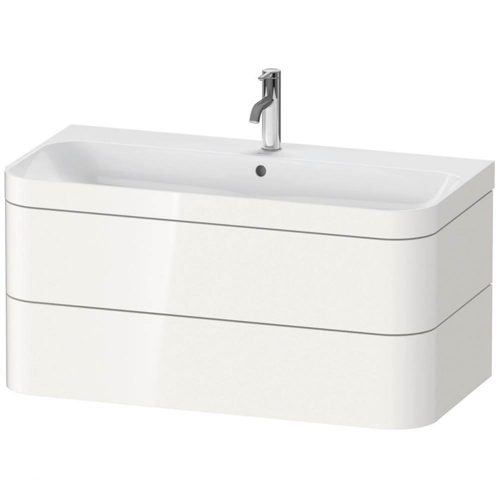 Happy D.2 Plus Two Drawer C-Bonded Wall-Mount Vanity Kit White