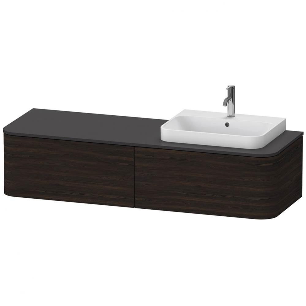 Happy D.2 Plus Two Drawer Wall-Mount Vanity Unit Walnut Brushed